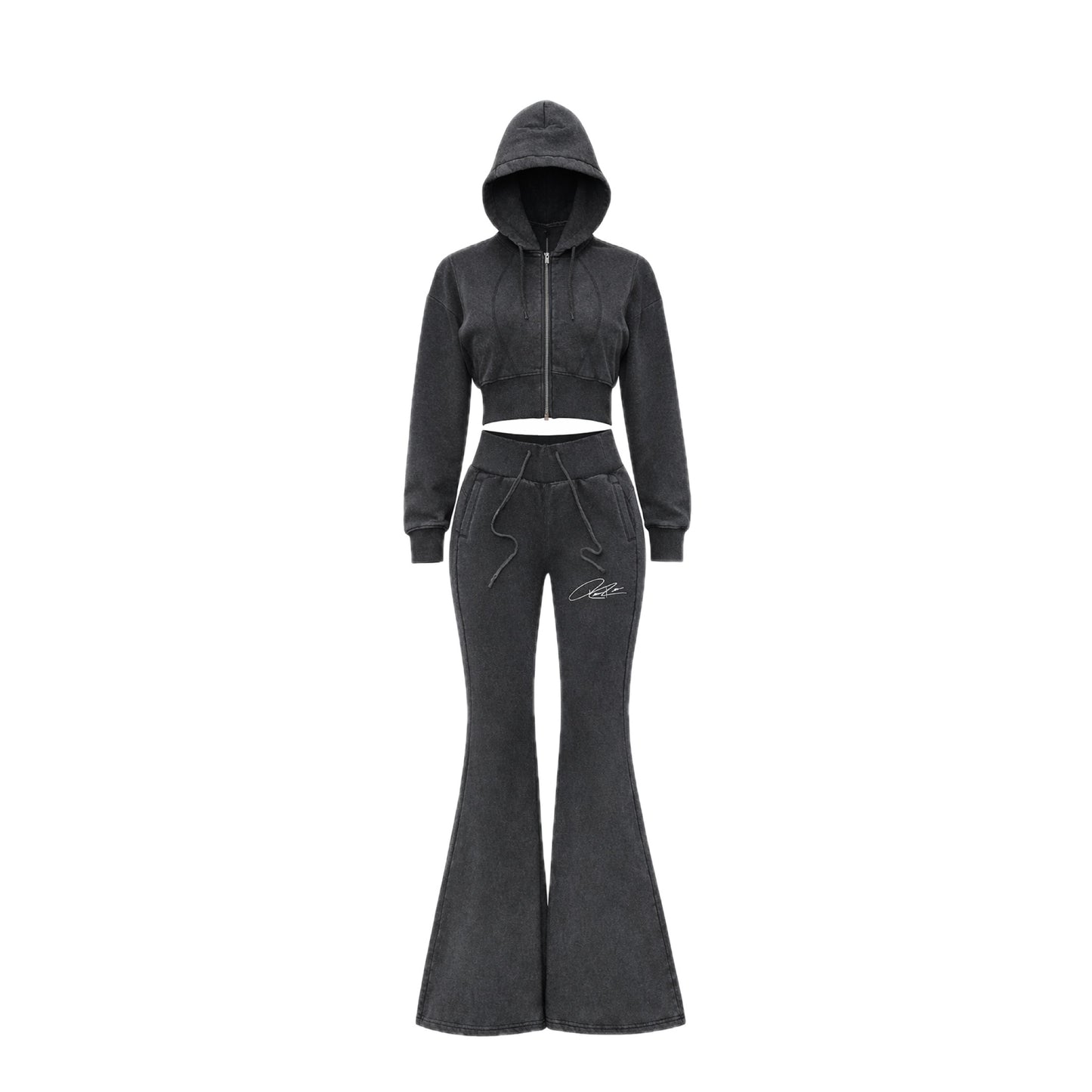 WOMENS CROPPED & FLARED SET.