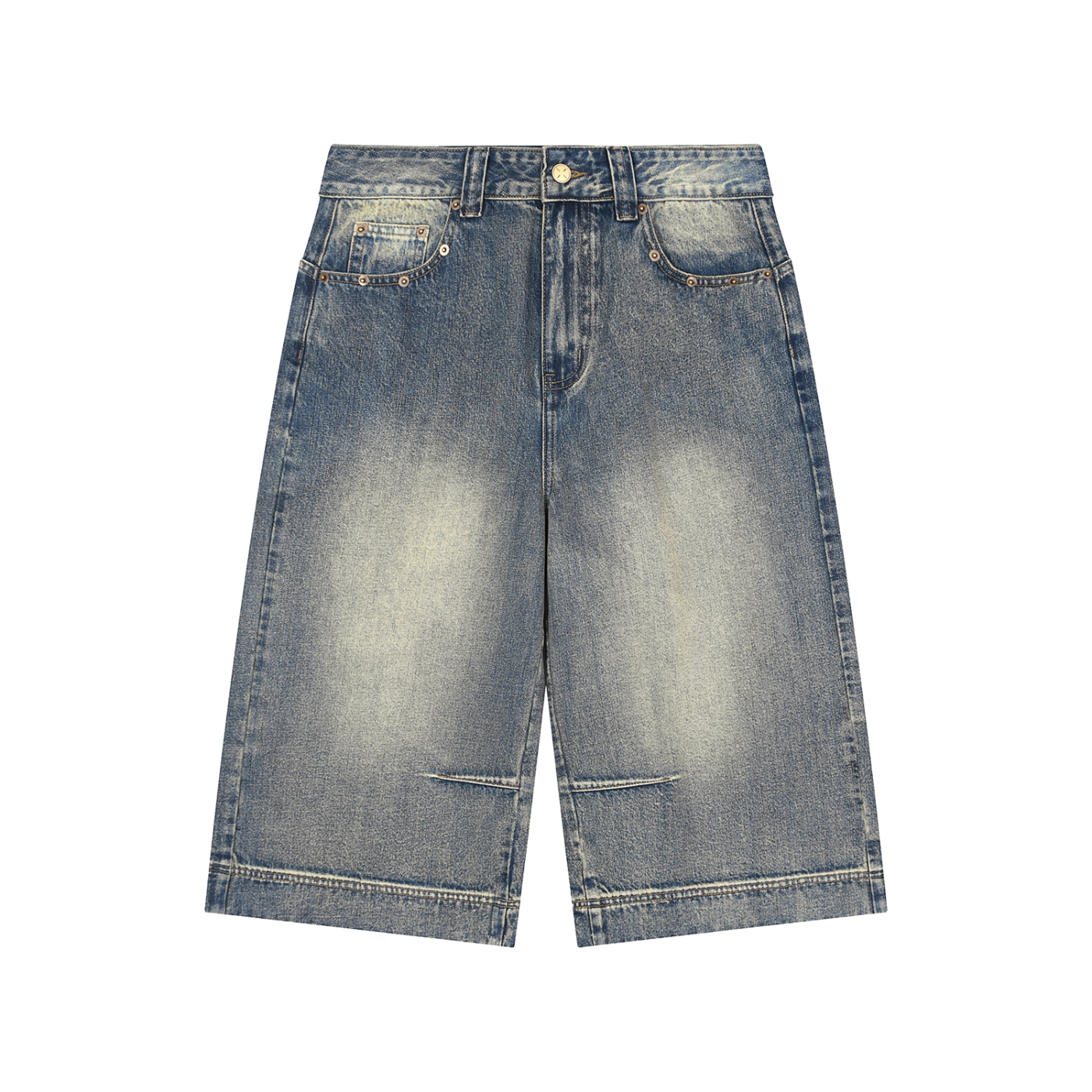 WASHED BAGGY DENIM SHORTS